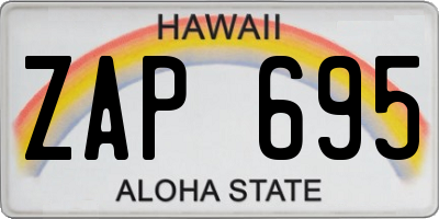 HI license plate ZAP695