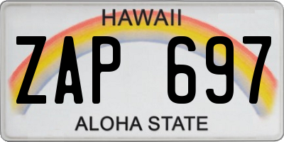 HI license plate ZAP697