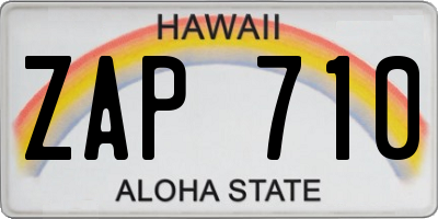 HI license plate ZAP710