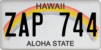 HI license plate ZAP744