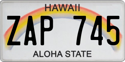 HI license plate ZAP745