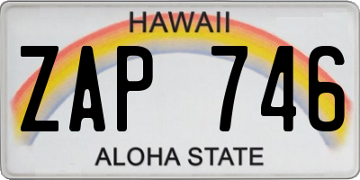 HI license plate ZAP746