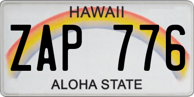 HI license plate ZAP776