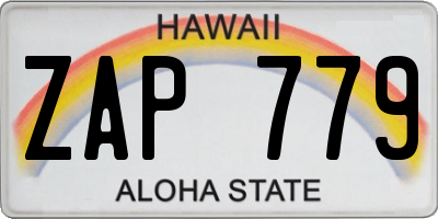 HI license plate ZAP779