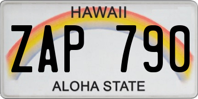 HI license plate ZAP790