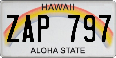HI license plate ZAP797
