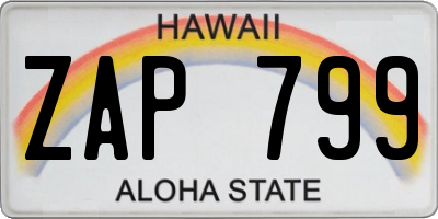 HI license plate ZAP799