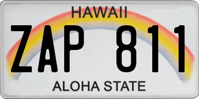 HI license plate ZAP811