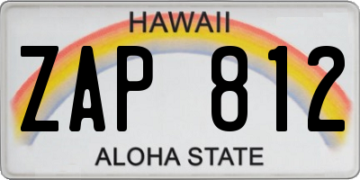 HI license plate ZAP812
