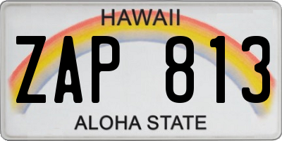 HI license plate ZAP813