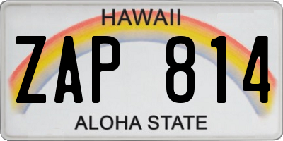HI license plate ZAP814