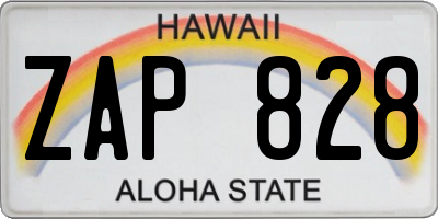 HI license plate ZAP828