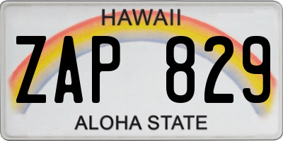 HI license plate ZAP829