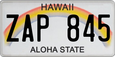 HI license plate ZAP845
