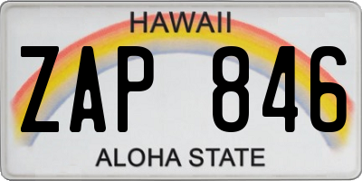 HI license plate ZAP846