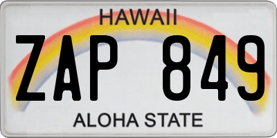 HI license plate ZAP849