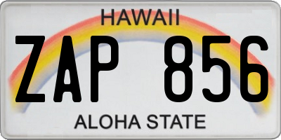 HI license plate ZAP856