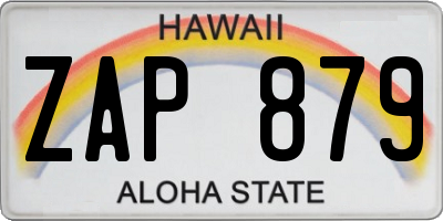 HI license plate ZAP879