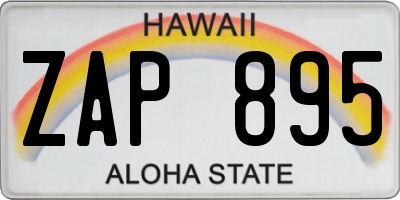 HI license plate ZAP895