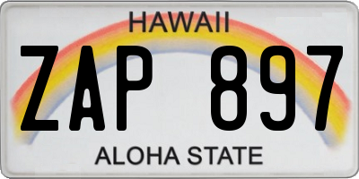 HI license plate ZAP897