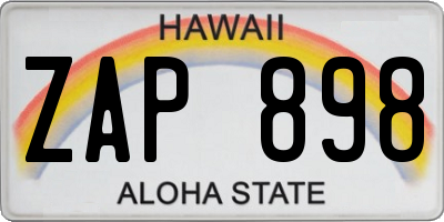 HI license plate ZAP898