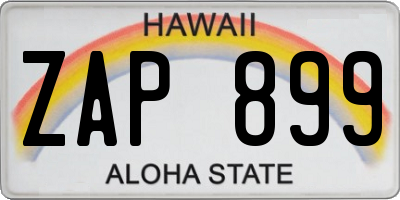 HI license plate ZAP899
