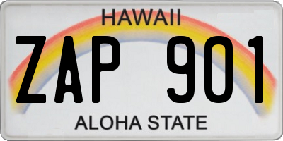 HI license plate ZAP901