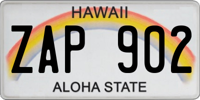 HI license plate ZAP902