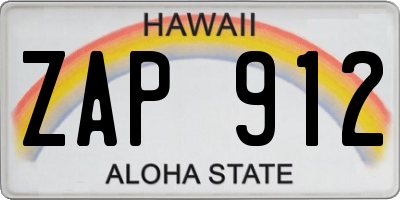 HI license plate ZAP912