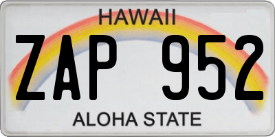 HI license plate ZAP952