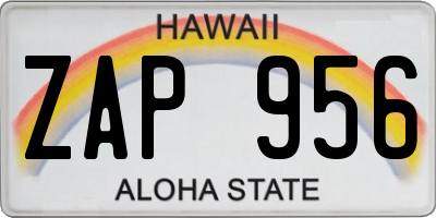 HI license plate ZAP956