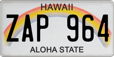HI license plate ZAP964