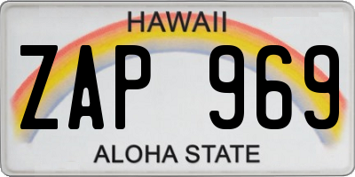 HI license plate ZAP969