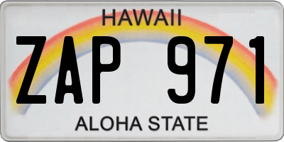 HI license plate ZAP971