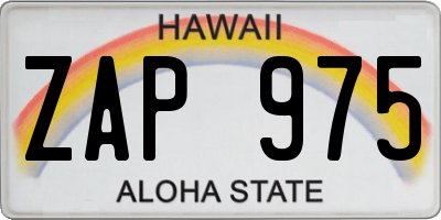 HI license plate ZAP975
