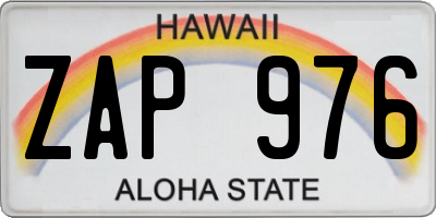 HI license plate ZAP976