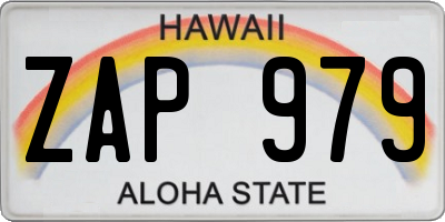HI license plate ZAP979