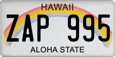HI license plate ZAP995