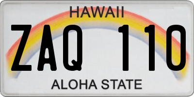 HI license plate ZAQ110