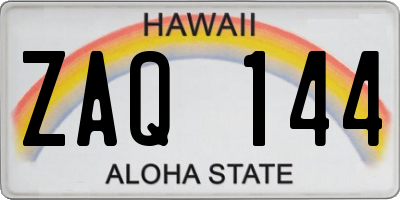 HI license plate ZAQ144