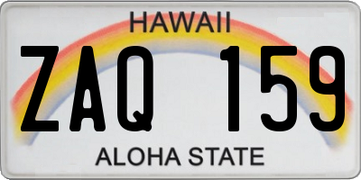 HI license plate ZAQ159