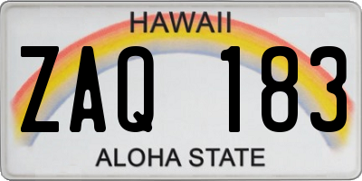 HI license plate ZAQ183