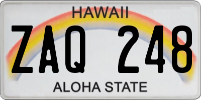 HI license plate ZAQ248
