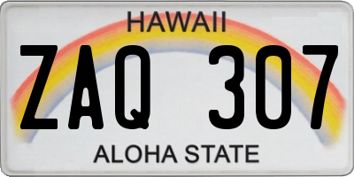 HI license plate ZAQ307