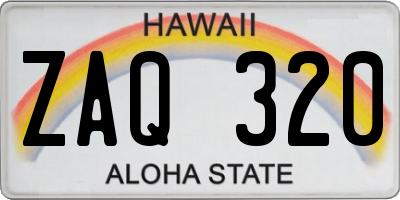 HI license plate ZAQ320