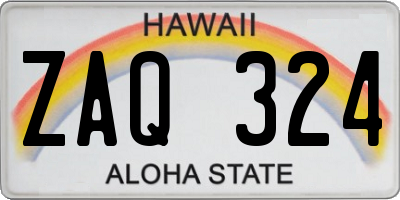 HI license plate ZAQ324