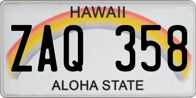 HI license plate ZAQ358