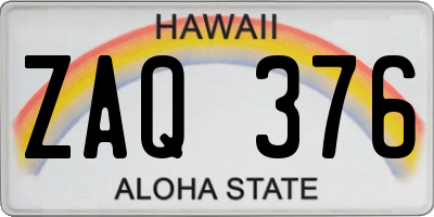 HI license plate ZAQ376