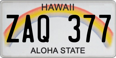 HI license plate ZAQ377
