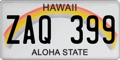 HI license plate ZAQ399